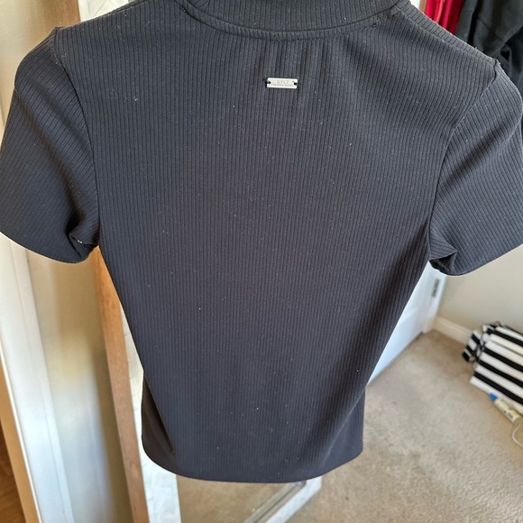 BLYT Black Ribbed Short Sleeve Top - Picture 3 of 4